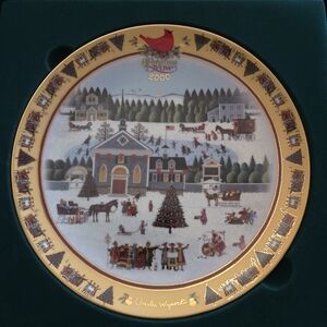 Vintage Charles Wysocki Limited Edition Plate Christmas Love 2000